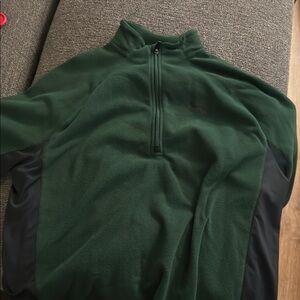 Green and Black Quarter-Zip Pullover